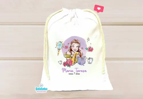 Saquinho Personalizado Bela e a Fera 15x20cm