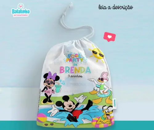 Saquinho Lembrancinha Pool Party Mickey