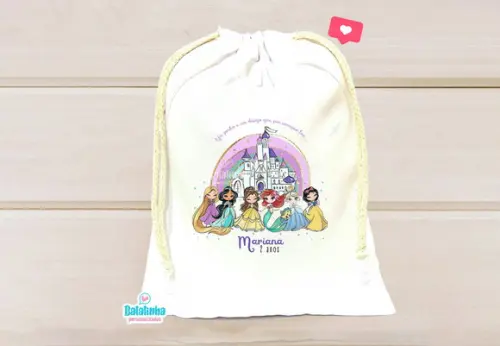 Saquinho Personalizado Princesas 15x20cm