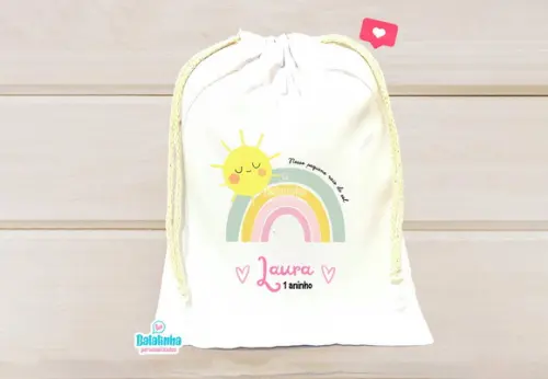 Saquinho Personalizado Raio de Sol 15x20cm