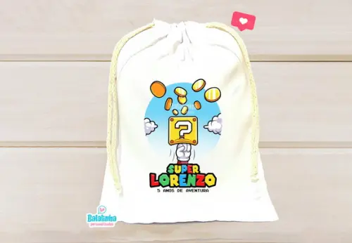 Saquinho Personalizado Mario 15x20cm