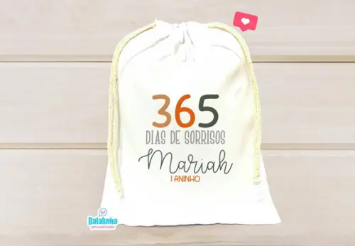 Saquinho 365 Sorrisos Personalizado 15x20cm