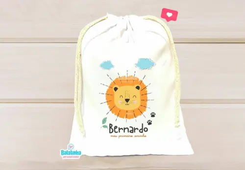 Saquinho Leão Personalizado 15x20cm