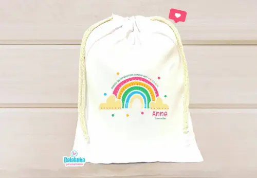 Saquinho Arco Íris Personalizado  15x20cm