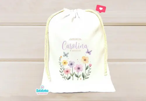 Saquinho Jardim Encantado Personalizado  15x20cm