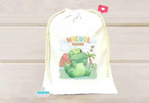Saquinho Personalizado Dinossauro 15x20cm
