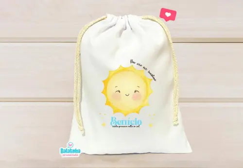 Saquinho Personalizado Primeira Volta ao Sol 15x20cm