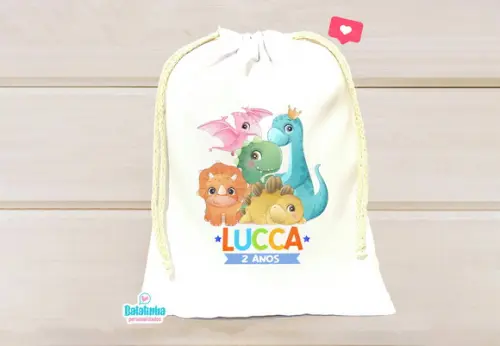 Saquinho Personalizado Dinossauro 15x20cm