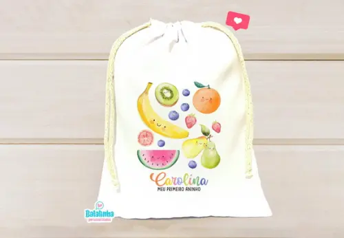Saquinho Personalizado Frutinhas 15x20cm