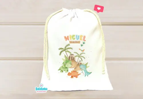 Saquinho Personalizado Dinossauro 15x20cm