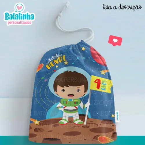 Saquinho Astronauta personalizado