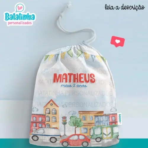Saquinho Meios de Transporte personalizado