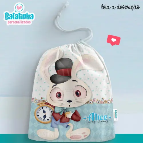Saquinho Alice no País das Maravilhas personalizado