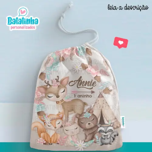 Saquinho Bosque / Floresta encantada personalizado 20x28