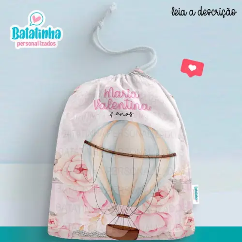 Saquinho Balão de Ar Menina personalizado