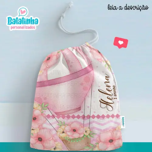 Saquinho Balão de Ar Menina personalizado