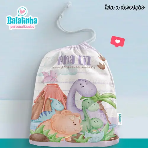Saquinho Dinossauro Cute personalizado