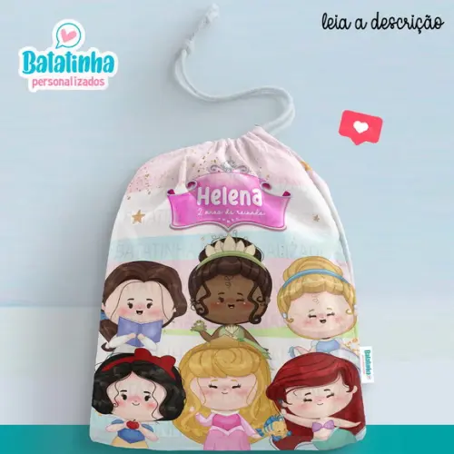 Saquinho Princesas personalizado