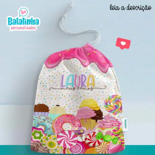 Saquinho Doceria personalizado 20x28