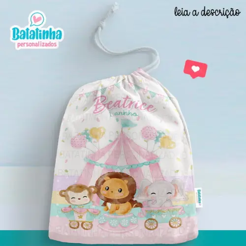 Saquinho Circo Rosa Candy personalizado