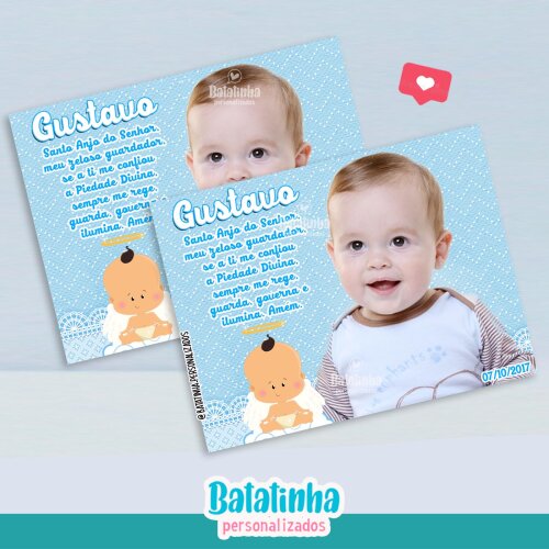 Imã de Geladeira Batizado Personalizado com Foto | Lembrancinha para Batismo