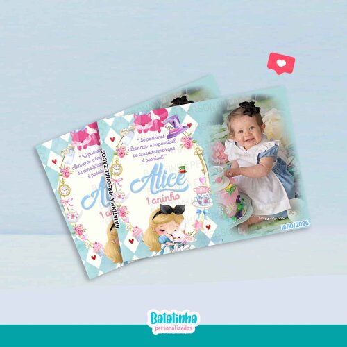 Imã de Geladeira Alice no País das Maravilhas Personalizado com Foto | Lembrancinha tema Alice