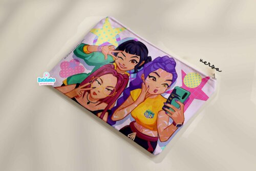 Necessaire personalizada Guerreiras Kpop Hunters Lembrancinha Fes