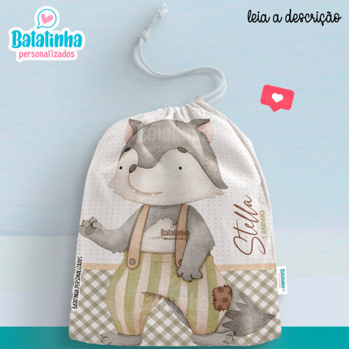 Saquinho Personalizado Chapeuzinho Vermelho com Nome Lembrancinha