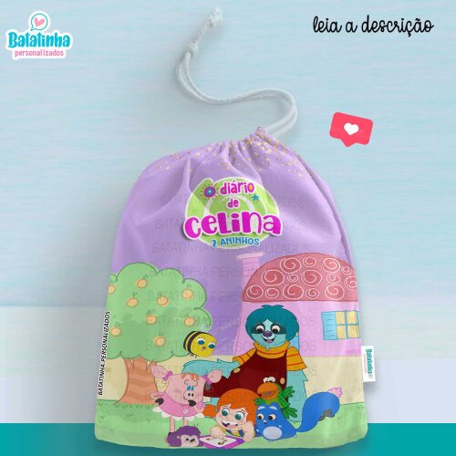 Saquinho O diário de Mika Personalizado com Nome Lembrancinha Festa Infantil