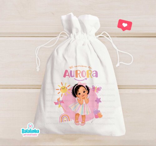 Saquinho Personalizado 365 Sorrisos para Lembrancinha com Mascote | Festa Infantil