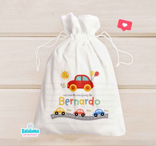 Saquinho Personalizado Meios de Transporte para Lembrancinha de Festa Infantil