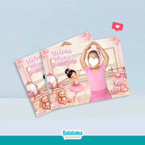 Imã de Geladeira Bailarina Personalizado com Foto | Lembrancinha Tema Bailarina