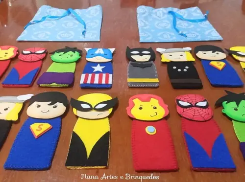 Dedoche dos Super Heróis Kit com 8 Dedoches