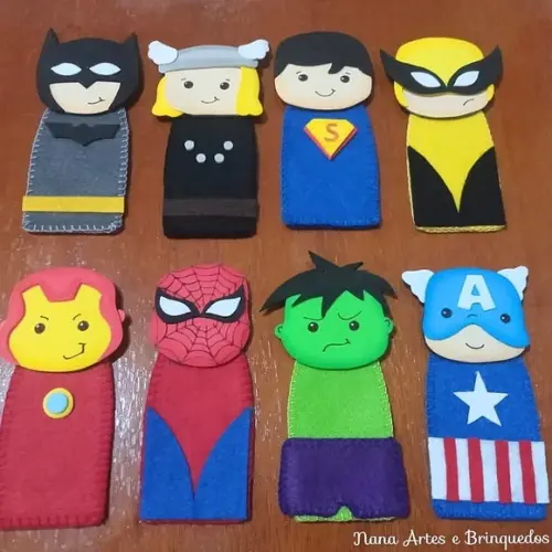 Dedoche dos Super Heróis Kit com 8 Dedoches
