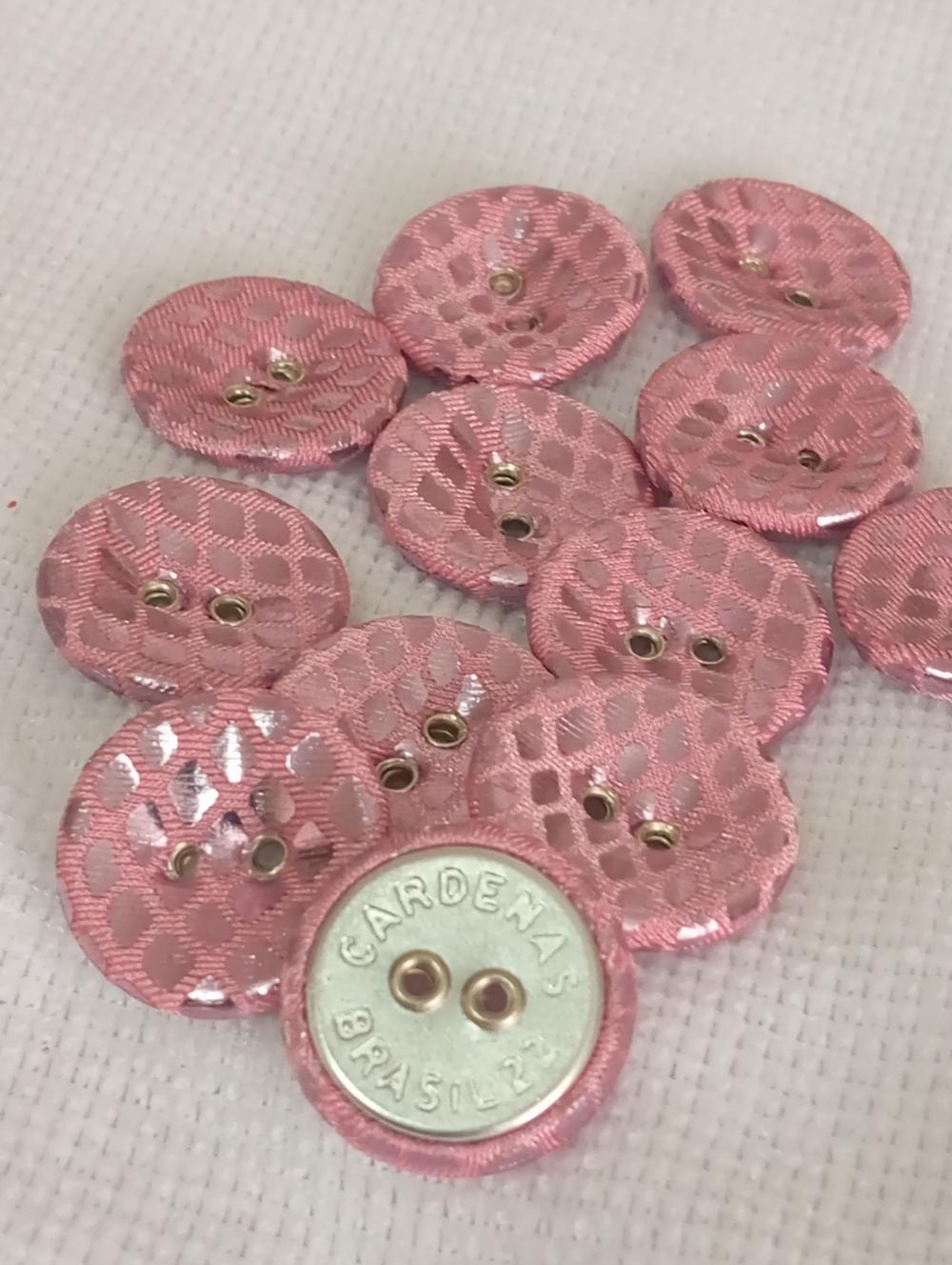 Botões  bacia 2 furos Forrado rosa