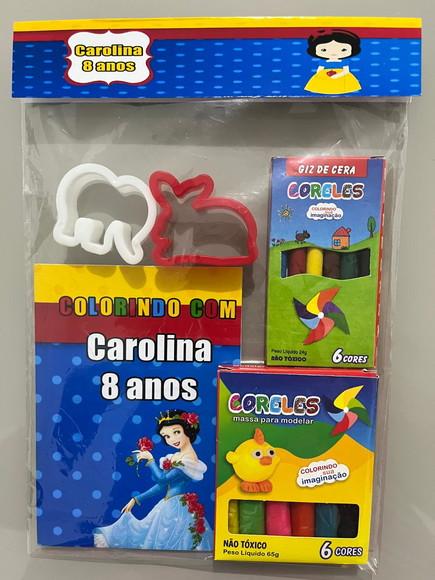 Kit p/ Colorir + Kit Massinha com Giz de Cera Branca de Neve