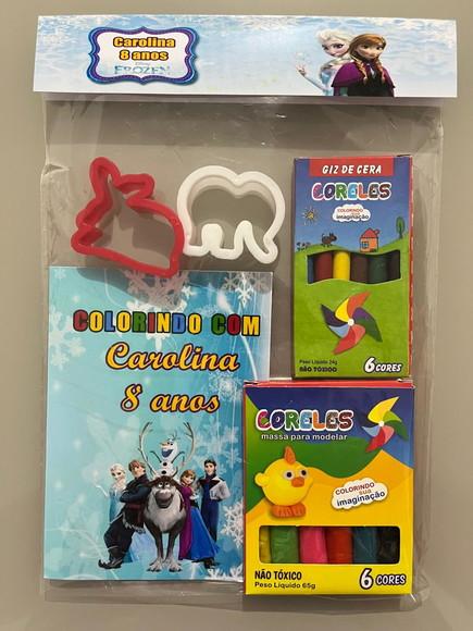 Kit para Colorir + Kit Massinha com Giz de Cera Frozen