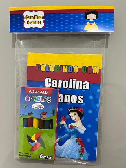 Kit para Colorir Revistinha com Giz de Cera Branca de Neve