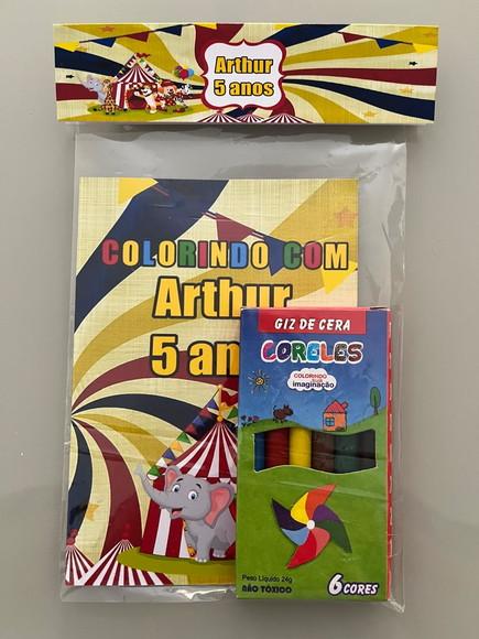 Kit para Colorir Revistinha com Giz de Cera Circo