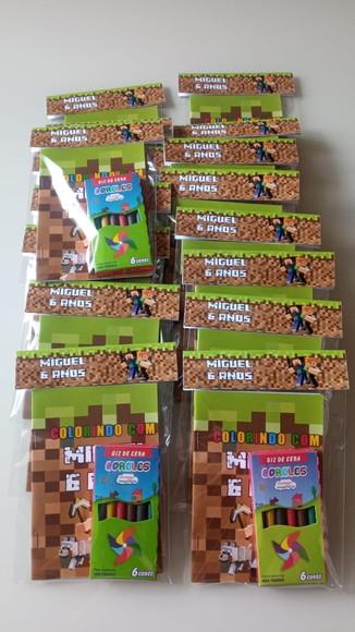 Kit para Colorir Revistinha com Giz de Cera Minecraft