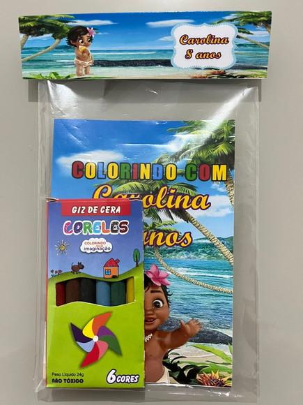 Kit para Colorir Revistinha com Giz de Cera Moana