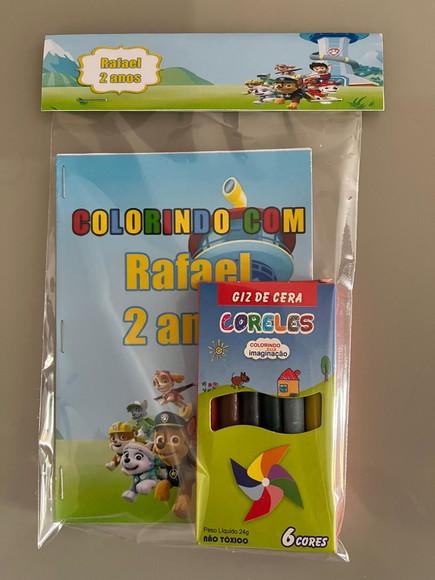 Kit para Colorir Revistinha com Giz de Cera Patrulha Canina