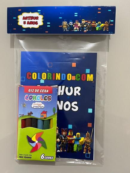 Kit para Colorir Revistinha com Giz de Cera Roblox