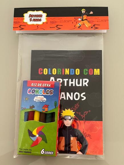 Kit para Colorir Revistinha com Giz de Cera Naruto