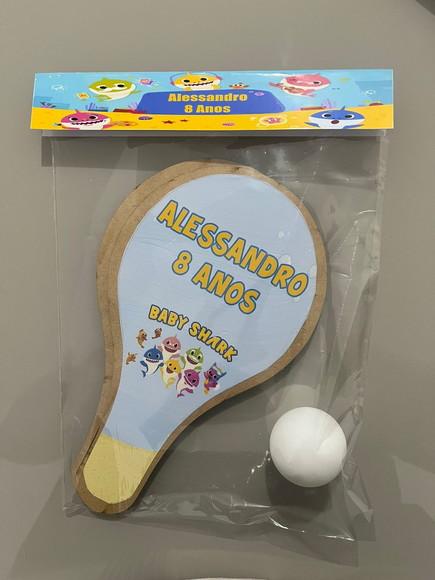 Kit Raquete para Ping Pong Personalizada Baby Shark