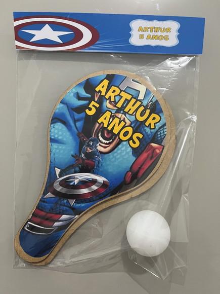Kit Raquete para Ping Pong Personalizada Capitão América