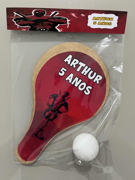 Kit Raquete para Ping Pong Personalizada Deadpool