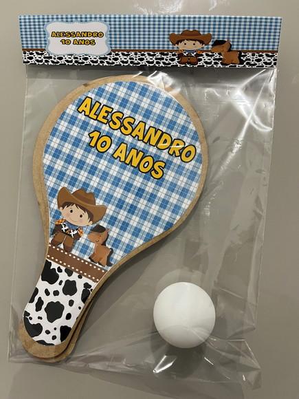 Kit Raquete para Ping Pong Personalizada Fazendinha