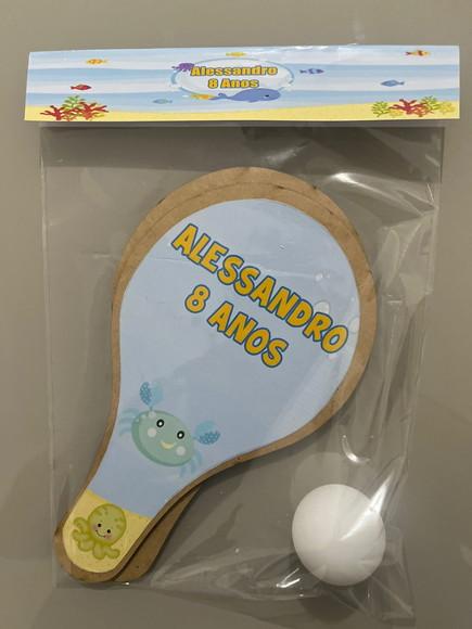 Kit Raquete para Ping Pong Personalizada Fundo do Mar