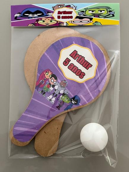 Kit Raquete para Ping Pong Personalizada Jovens Titãs